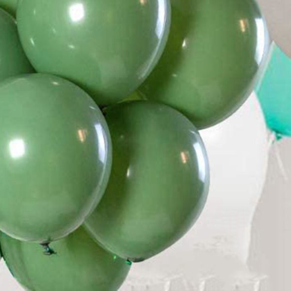 200 st gröna ballonger olivgröna ballonger Eucalyptus party latex ballong 12 tum kompatibel med kvinnor män Bir