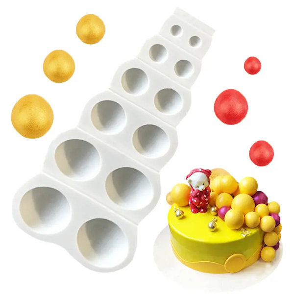 DIY 3D Perlemoldkugle Halvkugle Chokolade Silikonforme Kagedekoration Sukker Lollipop Form Kuppel Bageværktøj