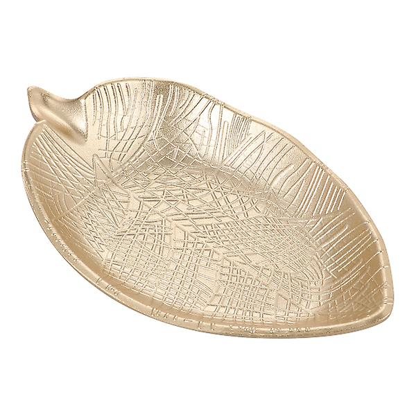 1 stk Bladformet Fruktfat Trebrødplate Snacks Pan Te-brett Matserveringsbrett Servise For Hjem Restaurant - Størrelse SGolden25x14.6cm Golden 25x14.6cm