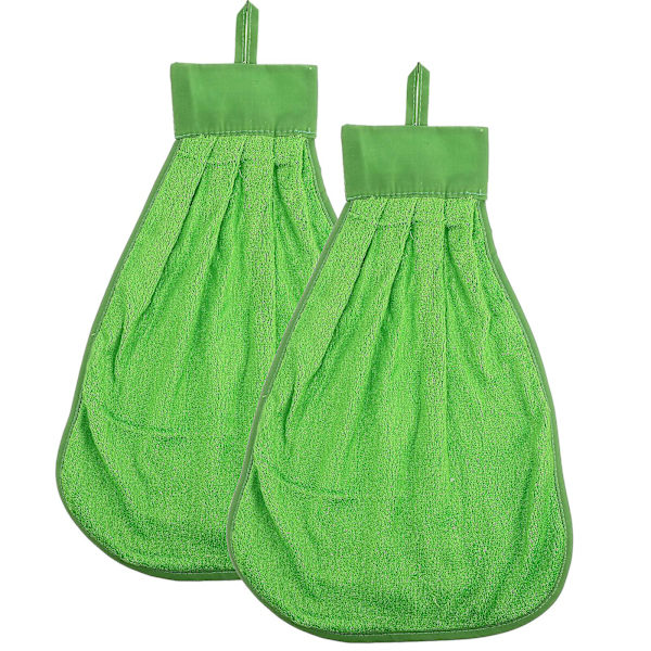 2 stk. Vandabsorberende Håndklæder Små Håndklæder Til Køkken Badeværelse Grøn 40X30CM Green 40X30CM