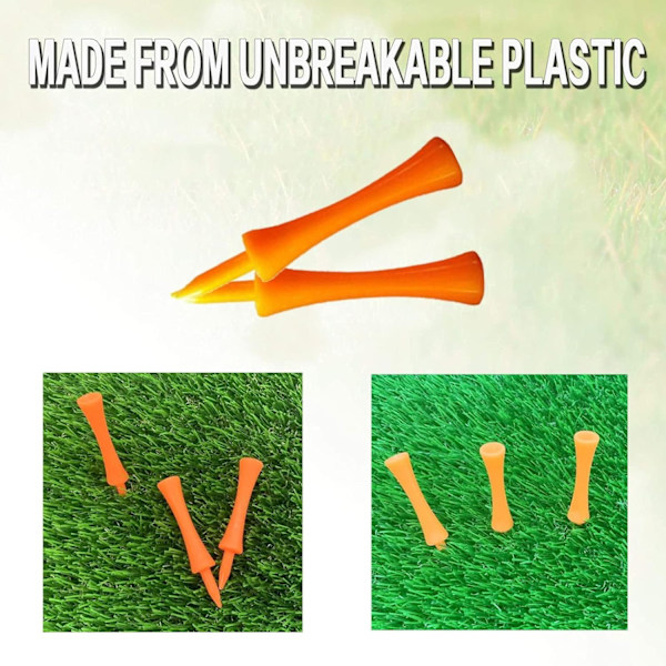 10 stk Plast Golf Castle Tees Trinn Ned Ubrytelig Blandet eller Samme Høyde ValueGolf Tees Trinn Ned Plast Ubrytelig