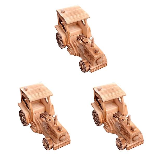 3 st Trätraktor Bilmodell Traktorleksak Kreativ traktormodell Utbildningsmaterial för hem3 st1 3 pcs 11.5*21cm