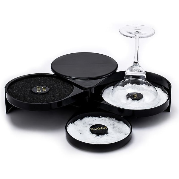 1-pack 3-vånings Barglas Rimmer för Margarita och Cocktail, Bartenderverktyg, Saltlåda Kryddbehållare