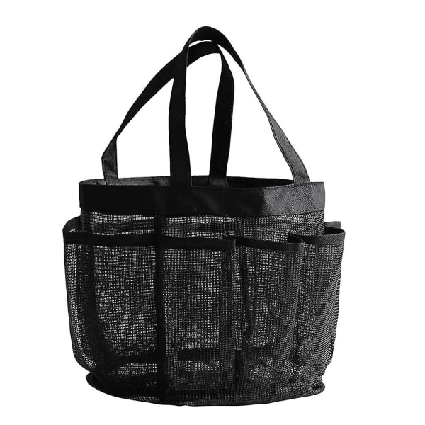 Strandlegetøj Børns Udendørs Toilettaske Brusepose Kollegie Caddy Mesh Skopose Hængende Hygiejnepose Wear- Black 24x18cm