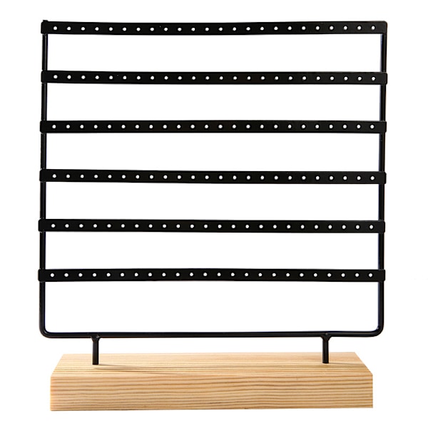 Øreringsholder Display Stativ, Kvinde Piger Gave 6 Lag Smykkestativ, Øreringholder til Vitrine, Bordplade, Sort