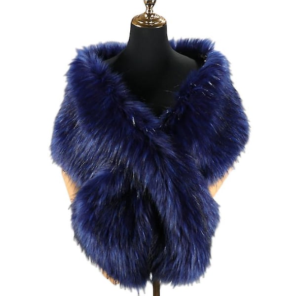 Dame Faux Fur Sjal Fest Faux Fur Krage Fur Wraps For Vinter Bryllup Dekk Opp 180CMFARGE 18 COLOR 18 180CM