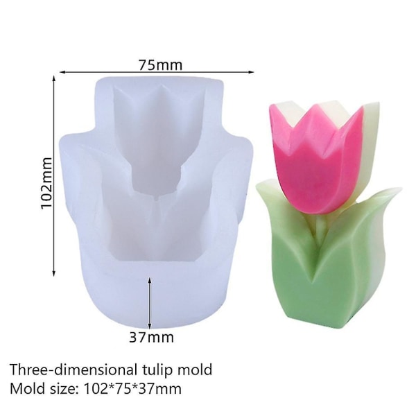 Stearinlysform, Silikonform med duftende stearinlys, 3d-blomsterformet lysform (tredimensjonalt