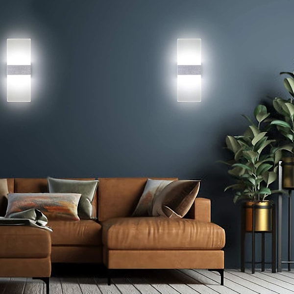 LED Indendørs Vægskinne 12w Kold Hvid 6000k AC 230v Akryl Vægslampe Moderne Design Dekoration Vægskinne Armatur Til Stue Soveværelse Gang Badeværelse