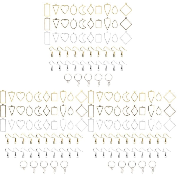 165 stk Bezel Pendant Blanks Charms Hollow Mold Pendant For Resin smykker Making165 stk3.4X2cm 165 pcs 3.4X2cm
