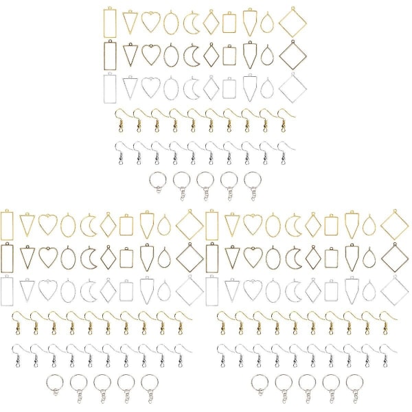 165 stk. Bezel Pendant Blanks Charms Hollow Mold Pendant til fremstilling af harpiks smykker165 stk 3,4X2cm 165 pcs 3.4X2cm