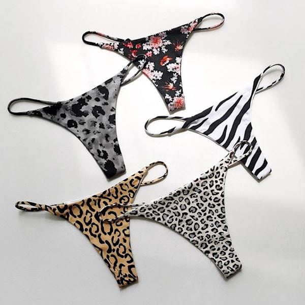 RYI_Sexig (M) Damunderkläder Stringtrosa Låg Midja G-String Trosor 5-pack Låg Rise T Rygg Stringtrosa Underkläder Present för Kvinnor-6-