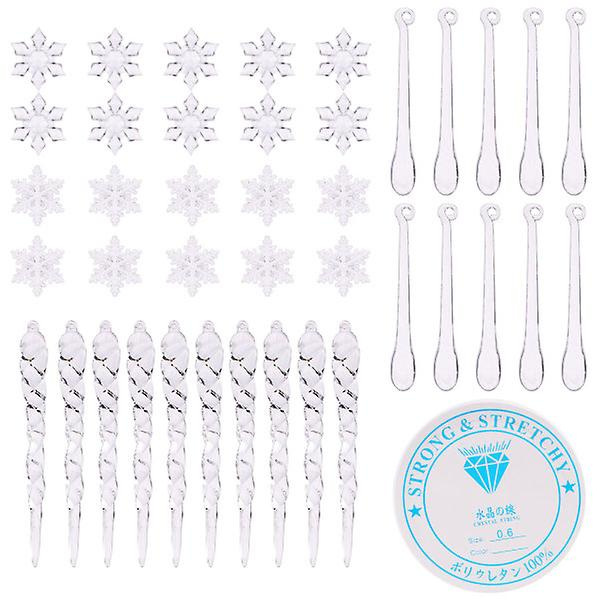 Menorah Ornament Vinterland Dekoration Snefnug Hængende Vedhæng Snefnug Dekoration Transparent 12.5X1.5CM Transparent 12.5X1.5CM
