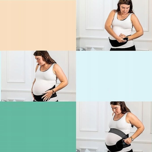 S-kode Maternity Support bælte Mavestøtte 3-delt graviditetsbælte Komfortabel mavestøttebælte Taljebeskytter åndbar