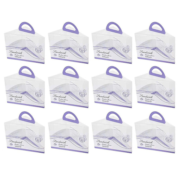 12 stk Håndlavede Kageæsker DIY Kage Opbevaringsboks Emballage Kage Dessert Emballageboks Lilla 13X9.5X9CM Purple 13X9.5X9CM
