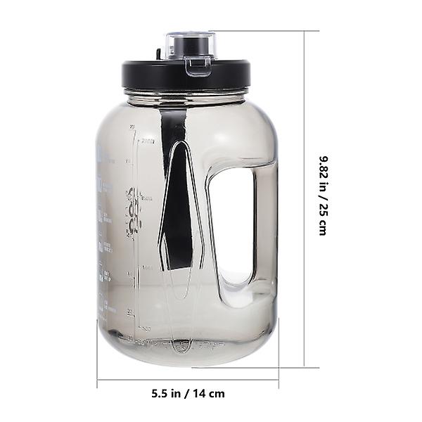 1 stk Sportsflaske med stor kapacitet udendørs vandflaske Fitness vandflaskeSort25X14X14CM Black 25X14X14CM