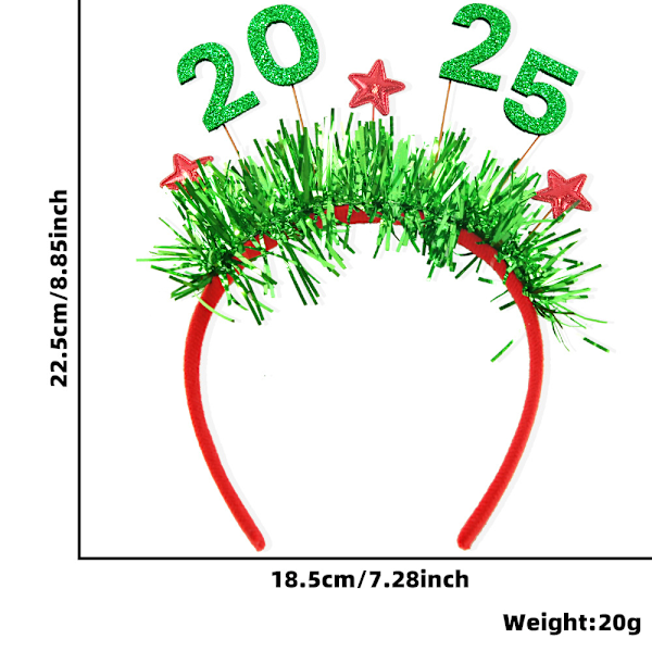 3 st 2025 Nyårsdiadem Kreativ 2025 Fest Huvudbonad Glitter 2025 Nummer Hårband med Folie Remsor