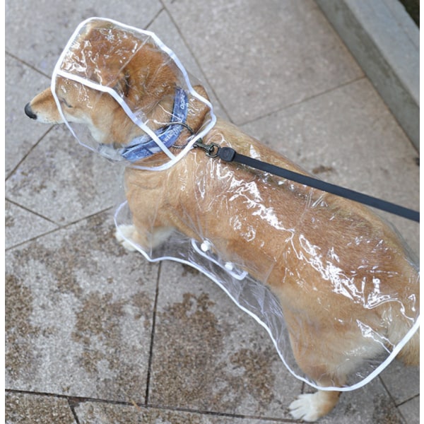 Läpinäkyvät lemmikkieläinten sadevaatteet vedenpitävät pentujen sadetakkivaatteet koirille 1kpl (L)