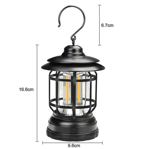 Outdoor Camping Lantern Cob Camping Lamp, Black