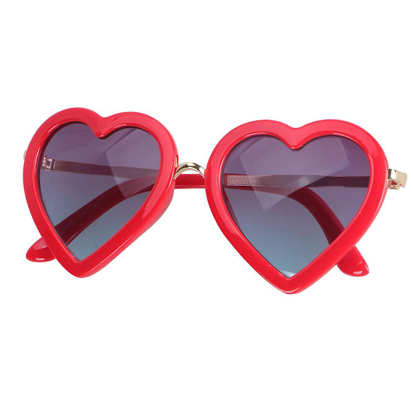 Valentinsdag Mode Hjerteformede Solbriller Dekorerede Briller Nyhed Dansende Festartikler (lyse rød) 12*12cm