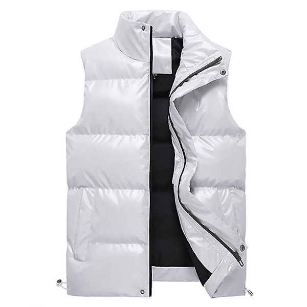 Herrar Ståkrags Vadderad Glansig Väst XLLight grå Light grey XL