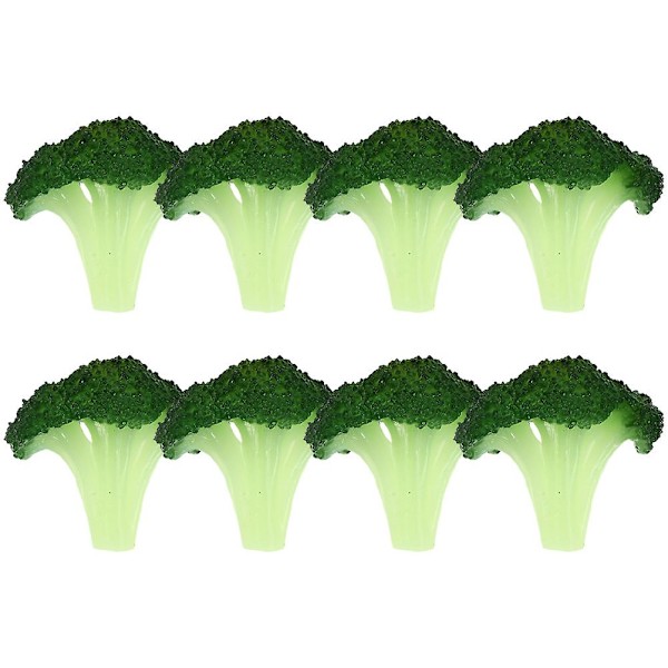 8 st konstgjorda broccoli-skivor, simulerade broccoli-skivor, plastbroccoli-skivor, verklighetstrogna broccoli-skivor, modell, blandade färger, 5,8x5,5 cm Assorted Color 5.8x5.5cm