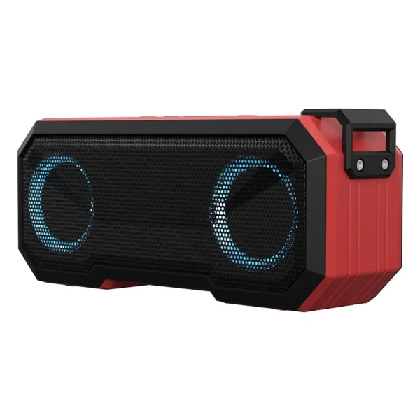 Bærbar Bluetooth-høyttaler, svart, for hjemmet og utendørs, Bluetooth, IPX7 vanntett, stereolyd, LED-lys, innebygd mikrofon for telefon