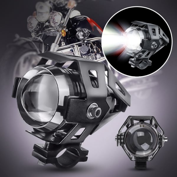 Elektrisk Motorcykel Bil Lys Laser Kanon U5/U7 Angel Eye Pedalcykel Modificeret LED Forlygte Sort