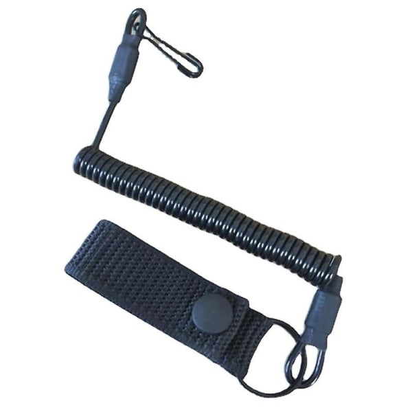 4pcsretractable Nylon Airsoft Gun Spring Rope With Plastic Hook Anti-loss Elastic Spring Keychain Strap Outdoor Camping Hiking