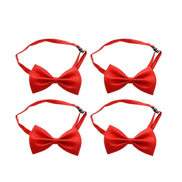 4 st justerbart spänne senior år unisex fluga Justerbar slips examenstillbehör för män kvinnor Red 10*6cm