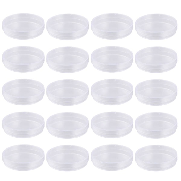 20 Pcs 100mm Plastic Petri Dishes Sterile Bacterial Culture Dishes With LidsWhite