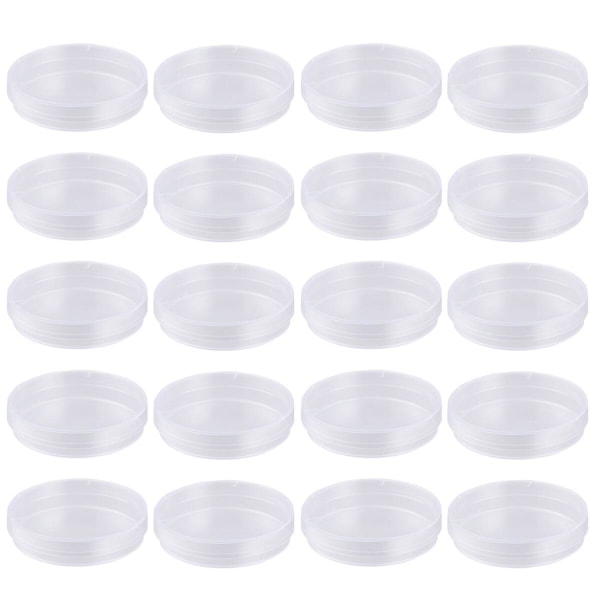 20 st 100 mm petriskålar i plast Sterila bakteriekulturskålar med lock, vit White