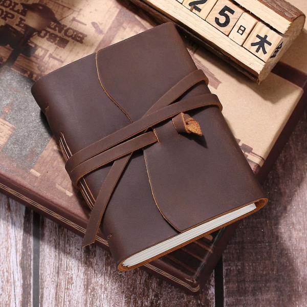 Læder Journal Notesbog - Læderbundet Journal Til Mænd, Linjeret Rejsejournal & Skrivejournal Til Personlig Dagbog
