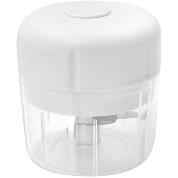 Mathackare: Kraftfull Elektrisk Hackare/Blender 250ml Bärbar Elektrisk Matberedare Vit White