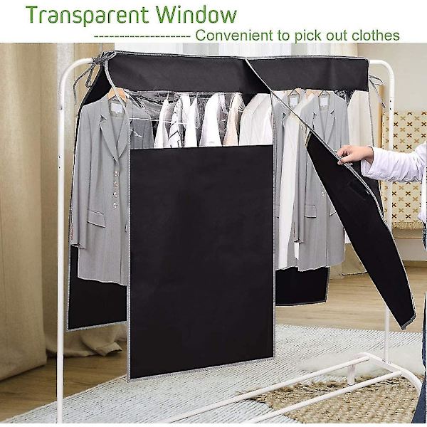 Plastskydd för Kläder 47 X 43 Tum Dammsäkra Klädskydd 4ft Andningsbara Klädhyllskydd Transparent Fönster Hängare Dammskydd för Kostym Kappa Klänning Ho