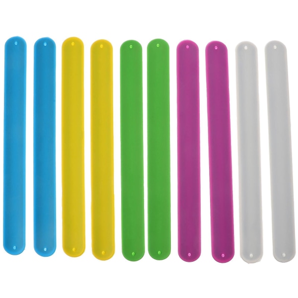 10 st Intressanta silikon Slap Armband Barn Slap Band För Party FavorsSorterad färg Assorted Color