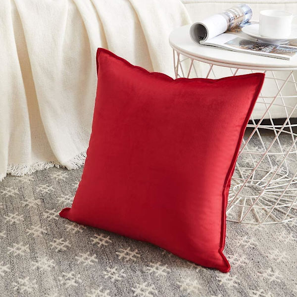 Sett med 2 bomulls putetrekk dekorative putevar med linpute for sofa soverom stue bil 45x45 cm marineblå