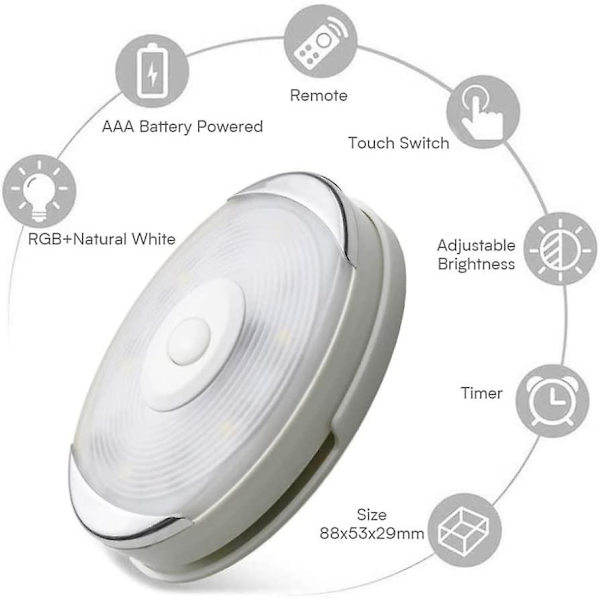 Wake Up Light Skaplampe Bordlampe 3d Nattlampe Bordlampe Enkel Garderobelampe Bordlampe (2 stk, Hvit)