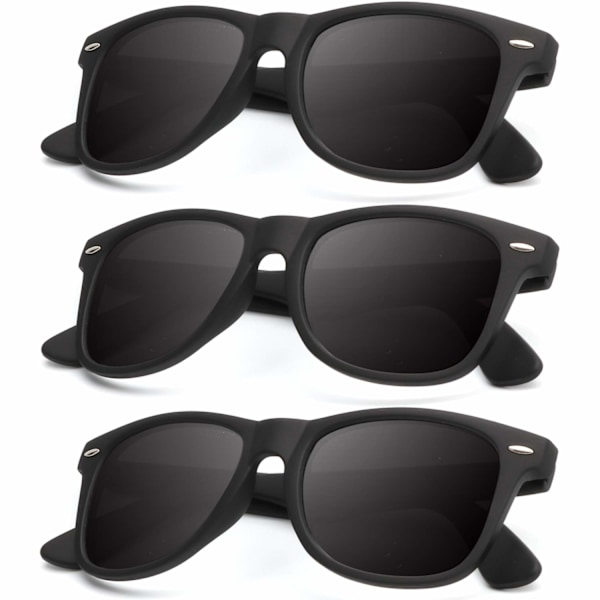 RIY_Polariserade solglasögon för män och kvinnor, matt finish, solglasögon med färgade spegellinser och UV-skydd (3-pack)
