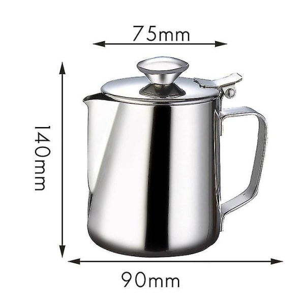 600ml Melkeskumkanne i Rustfritt Stål med Lopp Espresso Kaffe