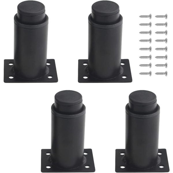 (8-12cm, musta) 4 set Heavy Duty Metal säädettävän huonekalun jalkoja pöytäsohvaan