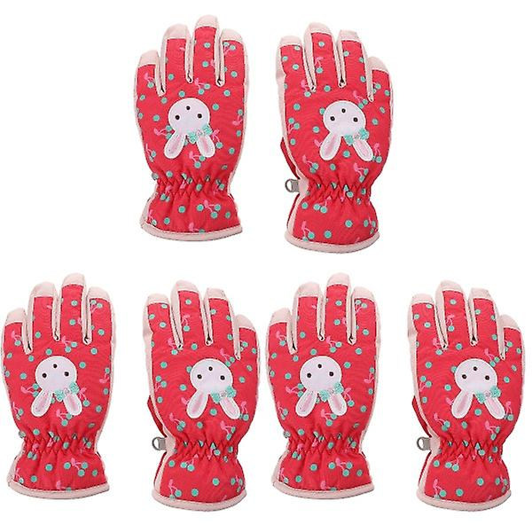 3 Par Barnvinter Varma Skidhandskar Kreativa Handskar Halksäkra Snövant 3 par S 3 pairs S