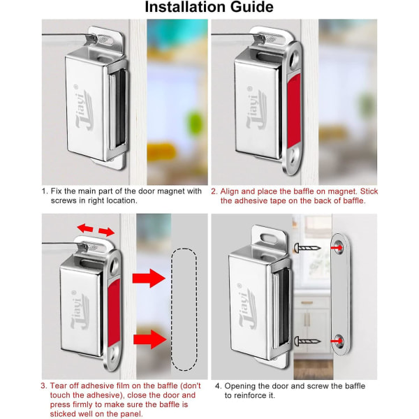 Kaapin Ovimagneetti 4 Kpl Ruostumaton Teräs Magneettinen Oven Lukko Kaappi Kaapin Magneetti Kaapin Oven Magneettinen Lukko Laatikoille Suihkun Ovi Kaappi