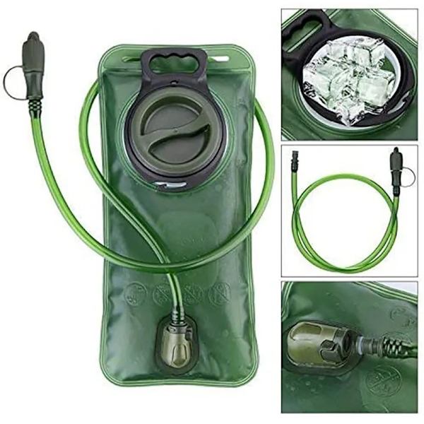 Vattenblåsa 2 Liter Läcksäker Vattenbehållare, Militär Vattenförvaringsblåsa, BPA-Fri Hydration Pack Ersättning, för