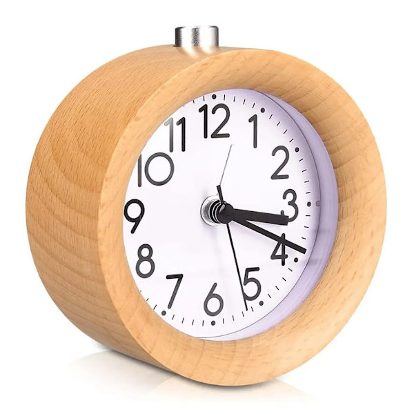 Analog väckarklocka tyst utan tickande, valbara väckningsljud med volymkontroll, nattlampa och snooze, AA-batteridriven (Grön)
