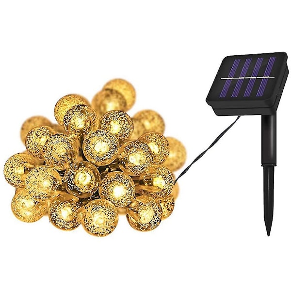 Varmvit Vattentät Bubbelboll 8 Funktioner Led Solcellsstränglampa