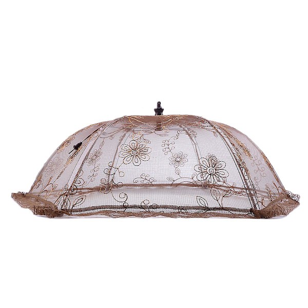 Spetsat Vikbart Parasoll Matöverdrag Tält Skydd Parasoll Skärmar För Att Hålla Borta Insekter Och Flugor Från Mat Hemma Picknick Grill & Mer (brun)Brun Brown