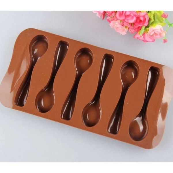 2-pakks Non-stick Silikonform for sjokolade, godteri, gele, isbiter, silikon skjeform for baking isbiter sjokoladeform