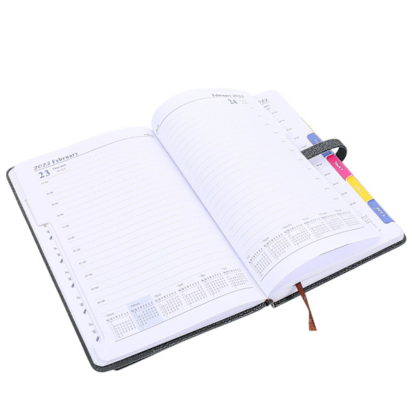 Spiral Notebook Hardcover Forårsnotebook Kontor Noteringsblokke Daglig Planlægger Daglig Agenda PlanlæggerSort21. Black 21.5X14.5X2.5CM