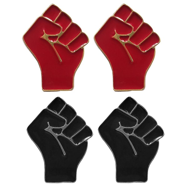 4 st Nålbrotsch Fist Emalj Nålbrotsch Legering Brotsch Svart Live Matter Brotsch Legering Emalj Brotsch Elegant Röd Red 3cm