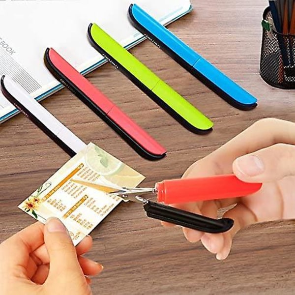 Foldable Portable Safety Cutting Scissors With Stainless Steel Protective Case Mini Tailor Scissors, 4 Pieces